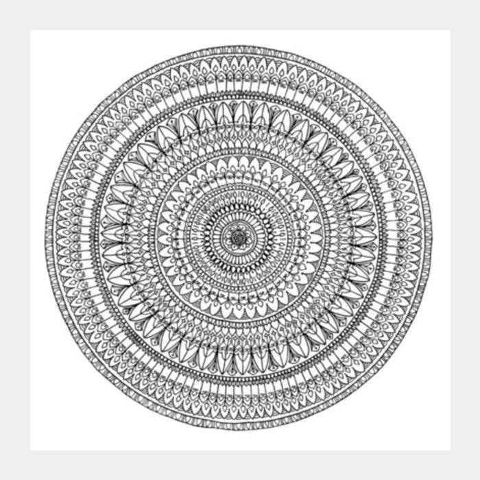 Square Art Prints, Filigree Mandala Square Art Prints