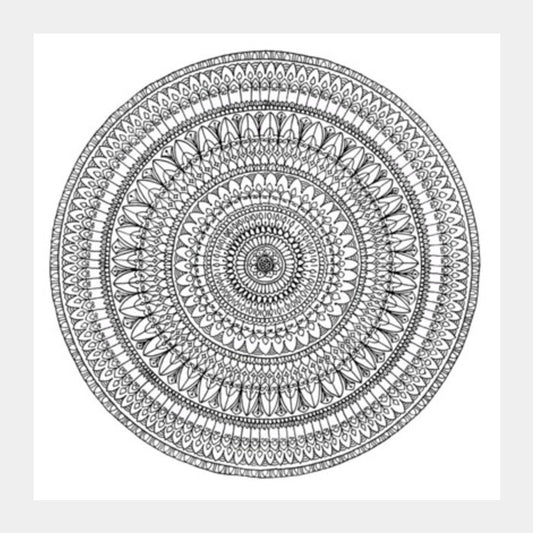 Square Art Prints, Filigree Mandala Square Art Prints