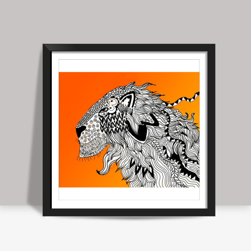 Majestic Lion Print Square Art Prints