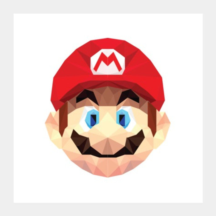 Square Art Prints, Mario Low Poly Square Art Prints