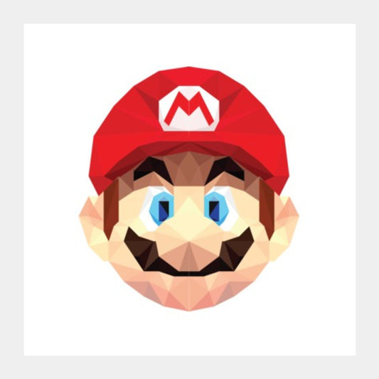 Square Art Prints, Mario Low Poly Square Art Prints