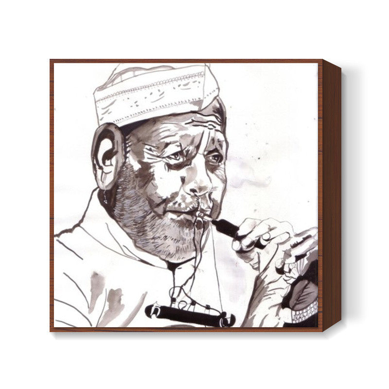 Music defined what Ustad Bismillah Khan stood for Square Art Prints