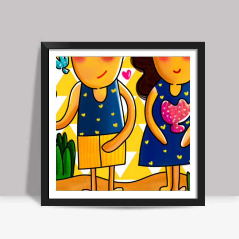 Jenny and Charlie Square Art Prints