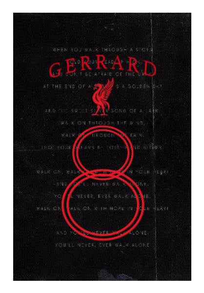 Wall Art, Steven Gerrard 8 , YNWA Liverpool FC, - PosterGully