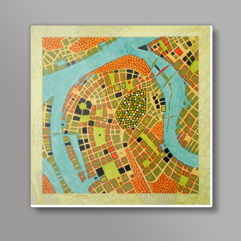 imaginary map of koblenz Square Art Prints