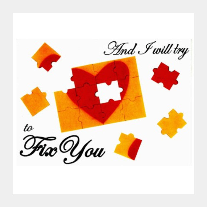 Square Art Prints, Fix You- Coldplay Square Art Prints