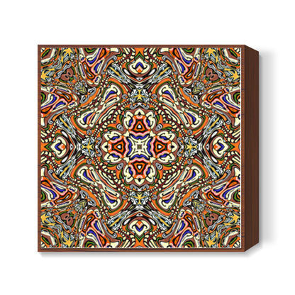 Colorful Abstract Folk Art Ornamental Background Design Square Art Prints