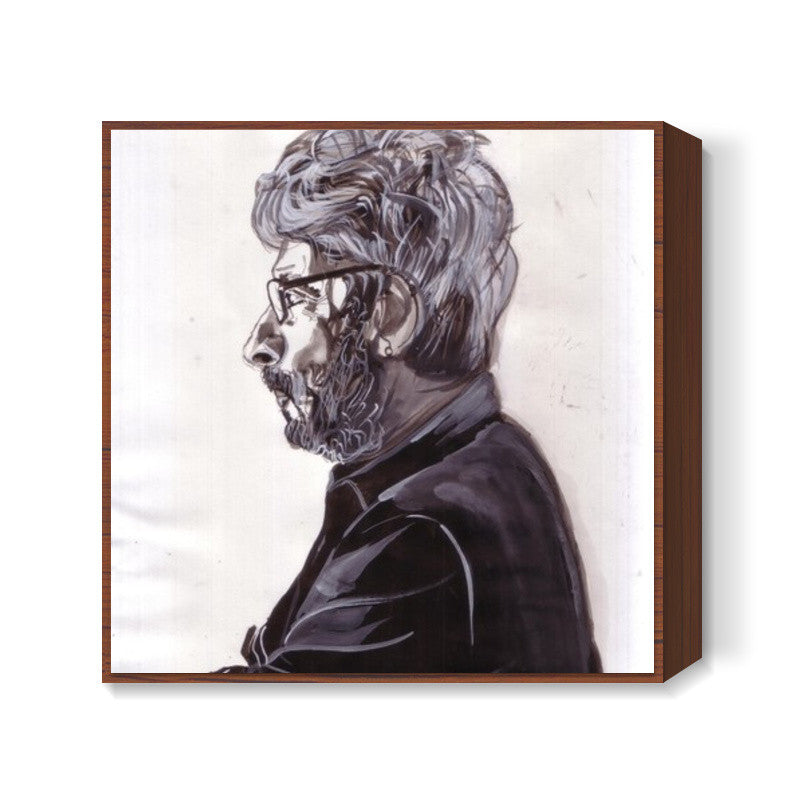 Sanjay Leela Bhansali is the man in black Square Art Prints