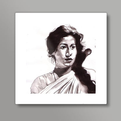 Madhubala enchants with her simplicity Square Art Prints