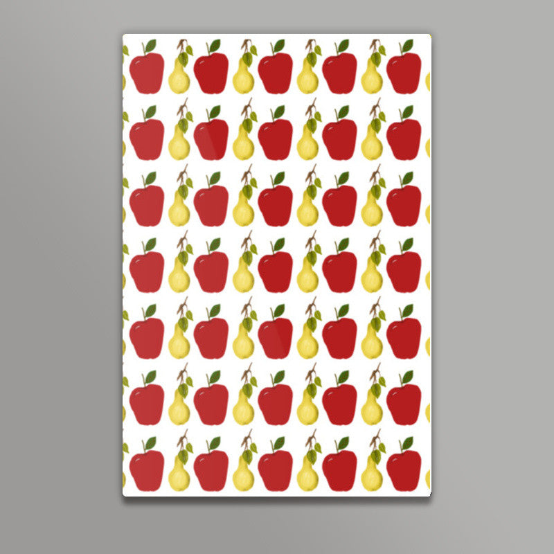 Cool Apple And Pear Fruit Pattern  Wall Art