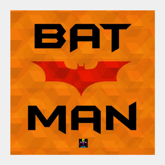 Square Art Prints, Orange Batman Square Art