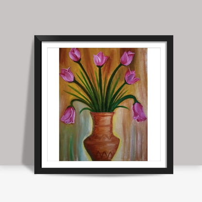 Flower Vase Oil Painting Square Art Prints