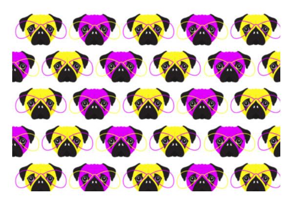 Pop Art Pugs Pattern Wall Art PosterGully Specials