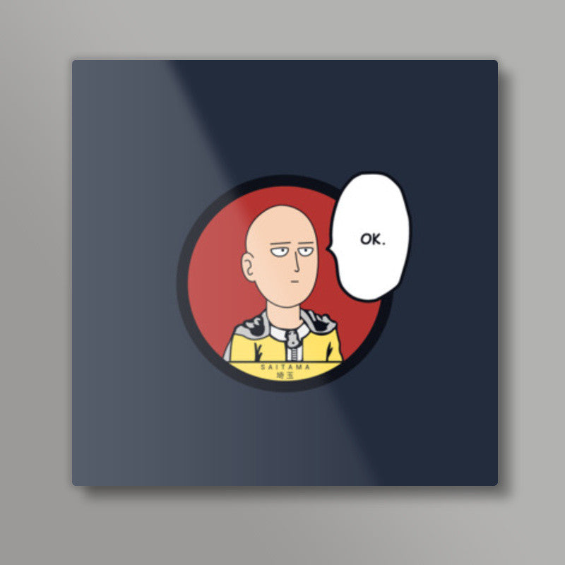 One Punch Man Saitama Ok Square Art Prints