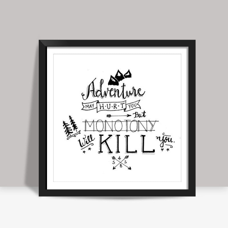 Adventure Quote Square Art Prints