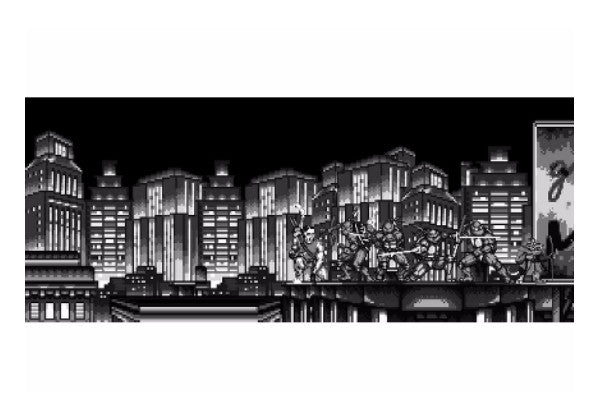 Wall Art, Mirage's Teenage Mutant Ninja Turtles Pixel Art (Black & White), - PosterGully