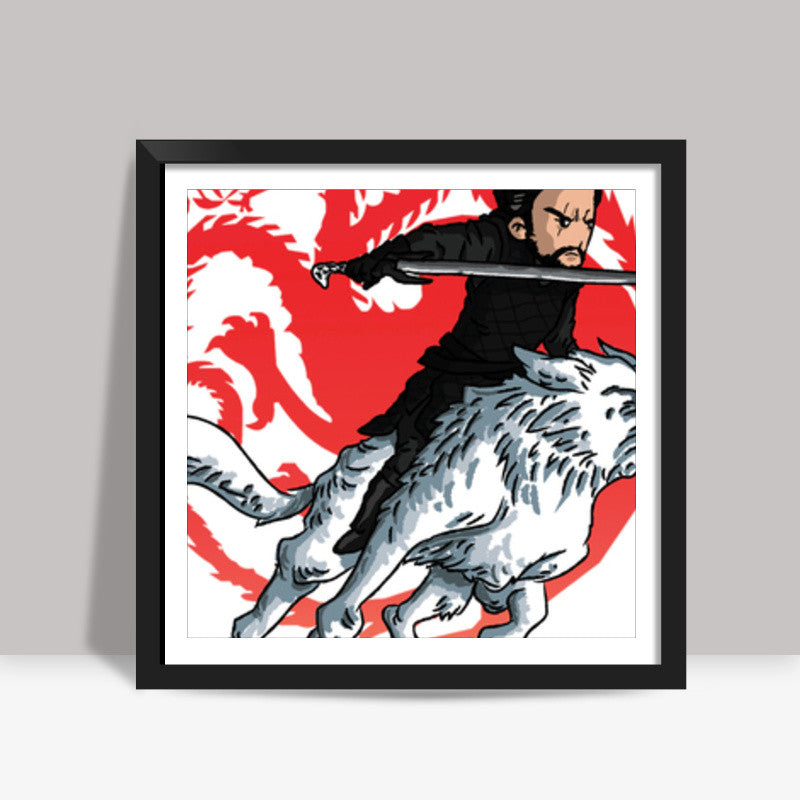 jon snow of game of thrones Square Art Prints