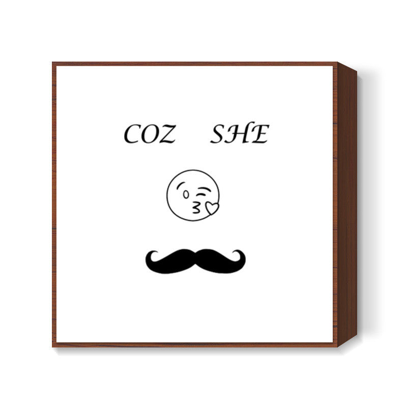 Moustache art Square Art Prints