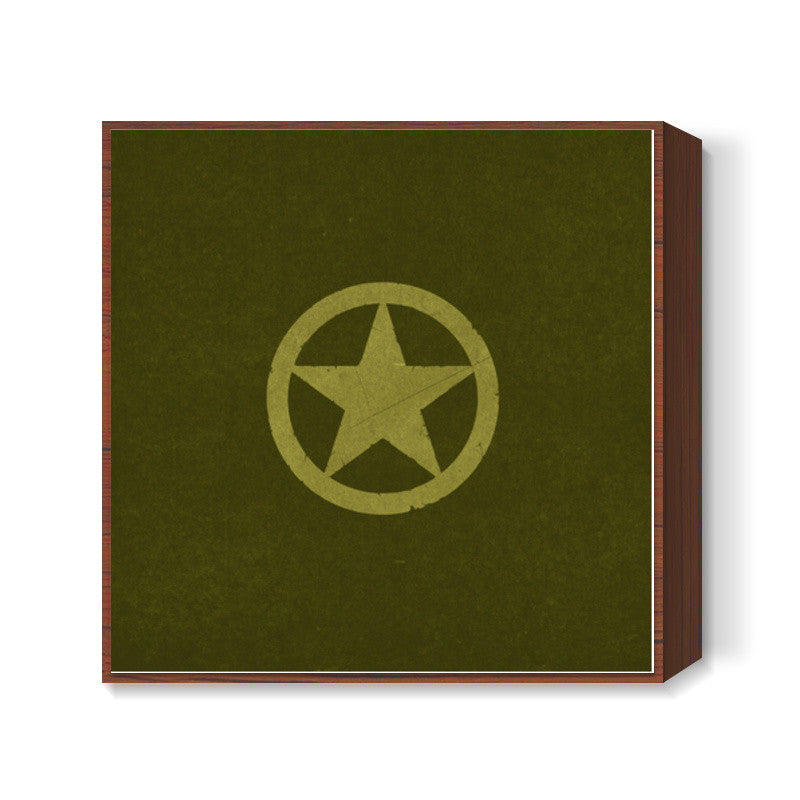 BRAVE ARMY STAR BADGE Square Art Prints