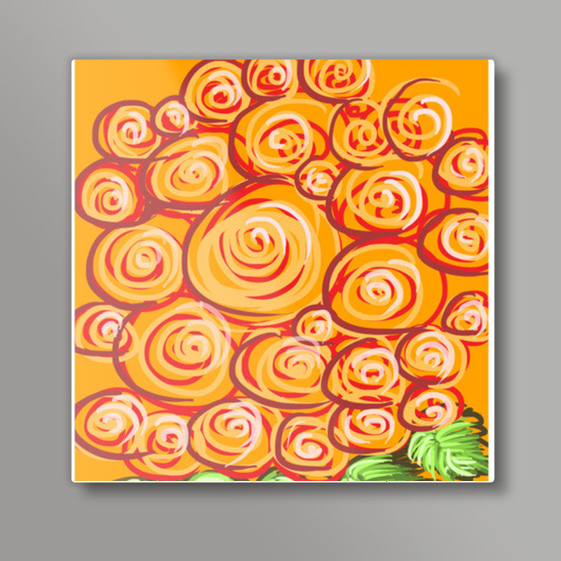 Swirls and flowers ! Square Art Prints