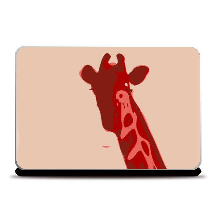 Laptop Skins, Abstract Giraffe Red Laptop Skin