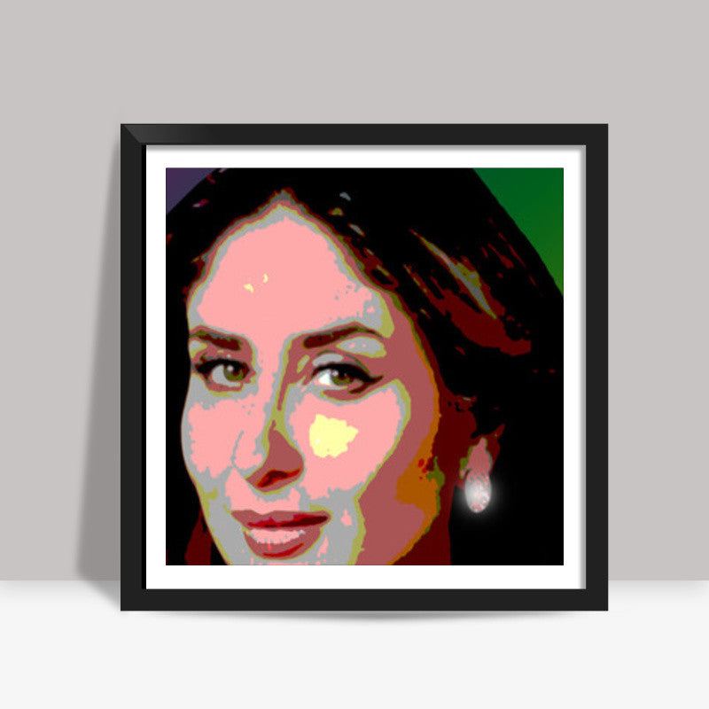 Kareena Kapoor Bollywood Actress Pop Art Portrait Square Art Prints