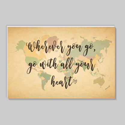 World Map With Text Quotes Stick Ons