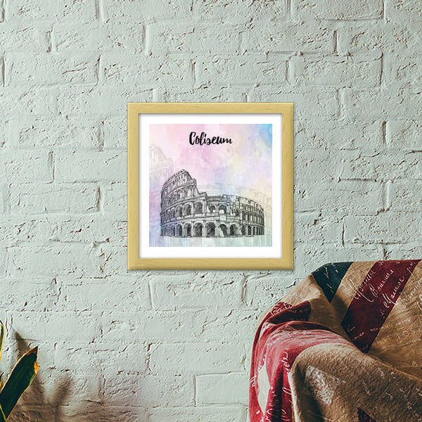 Coliseum Oval Amphitheatre - Rome Premium Square Italian Wooden Frames