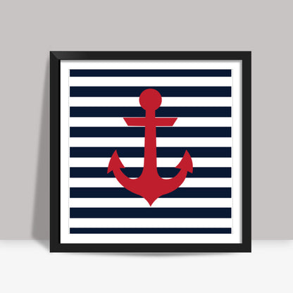 Nautical prints - anchor Square Art Prints