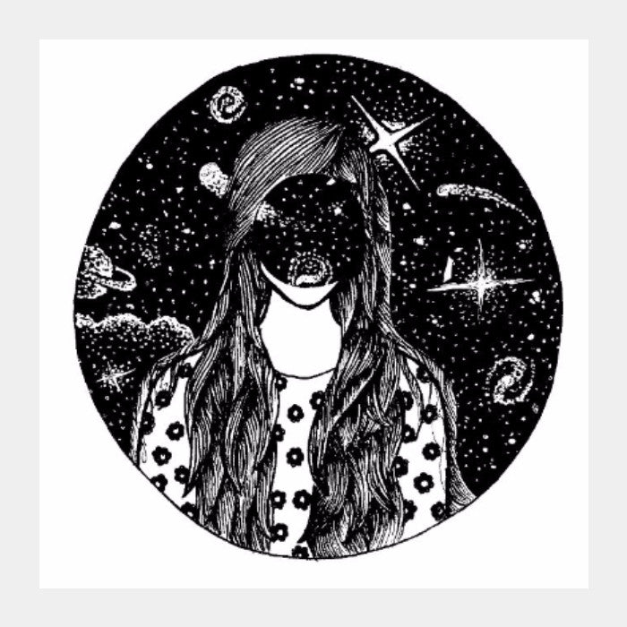 Square Art Prints, Cosmic Girl