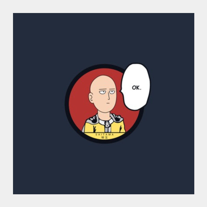 Square Art Prints, One Punch Man Saitama Ok Square Art Prints