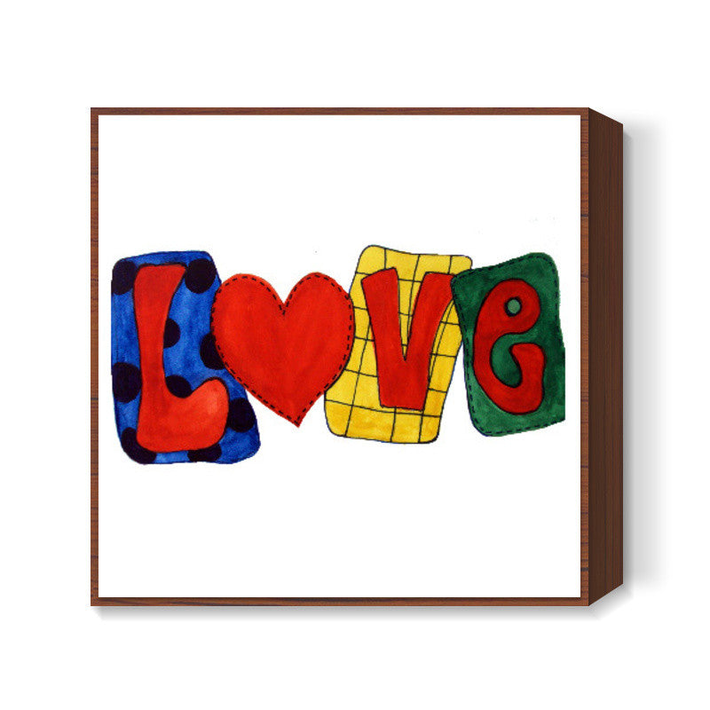 Love Text Square Art Print