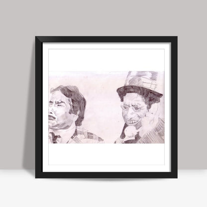 Satish Kaushik and Naseeruddin Shah from Jaane Bhi Do Yaaron Square Art Prints