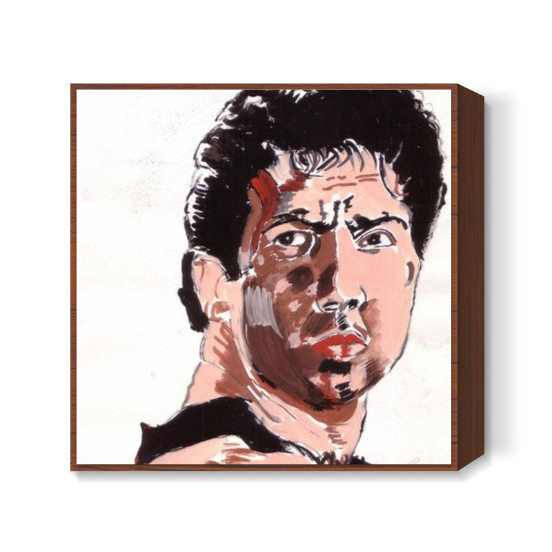 Bollywood star Sunny Deol proves that a wounded man is an angry man Square Art Prints