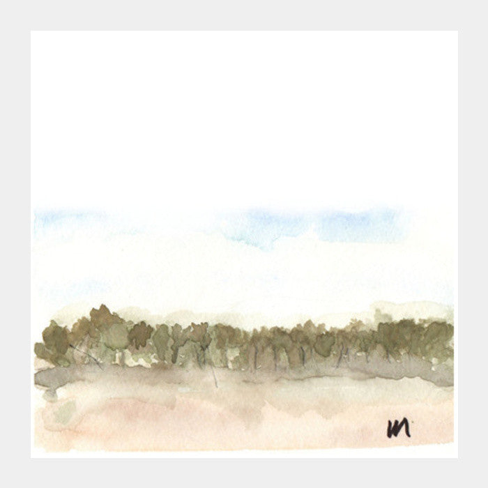 Secret Forest Watercolour Painting Square Art Prints