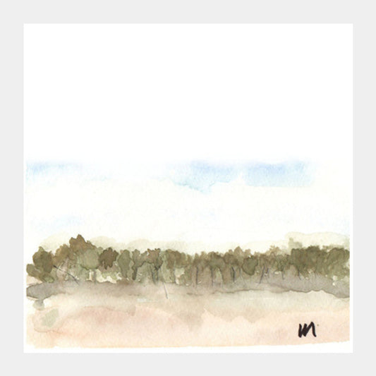 Secret Forest Watercolour Painting Square Art Prints