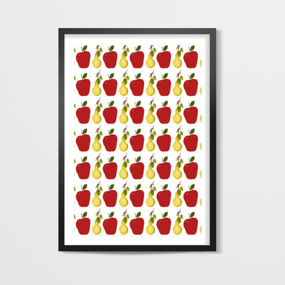 Cool Apple And Pear Fruit Pattern  Wall Art