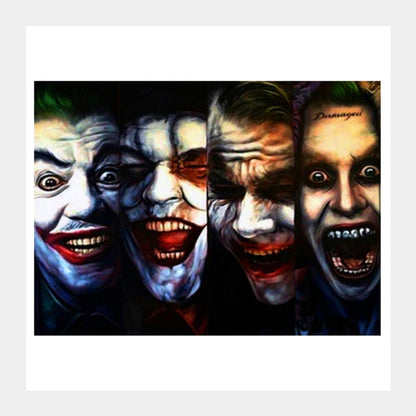 joker batman gotham dark knight  Square Art Prints