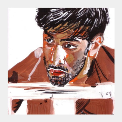 Square Art Prints, Ranbir Kapoor - the Rockstar Superstar Square Art Prints