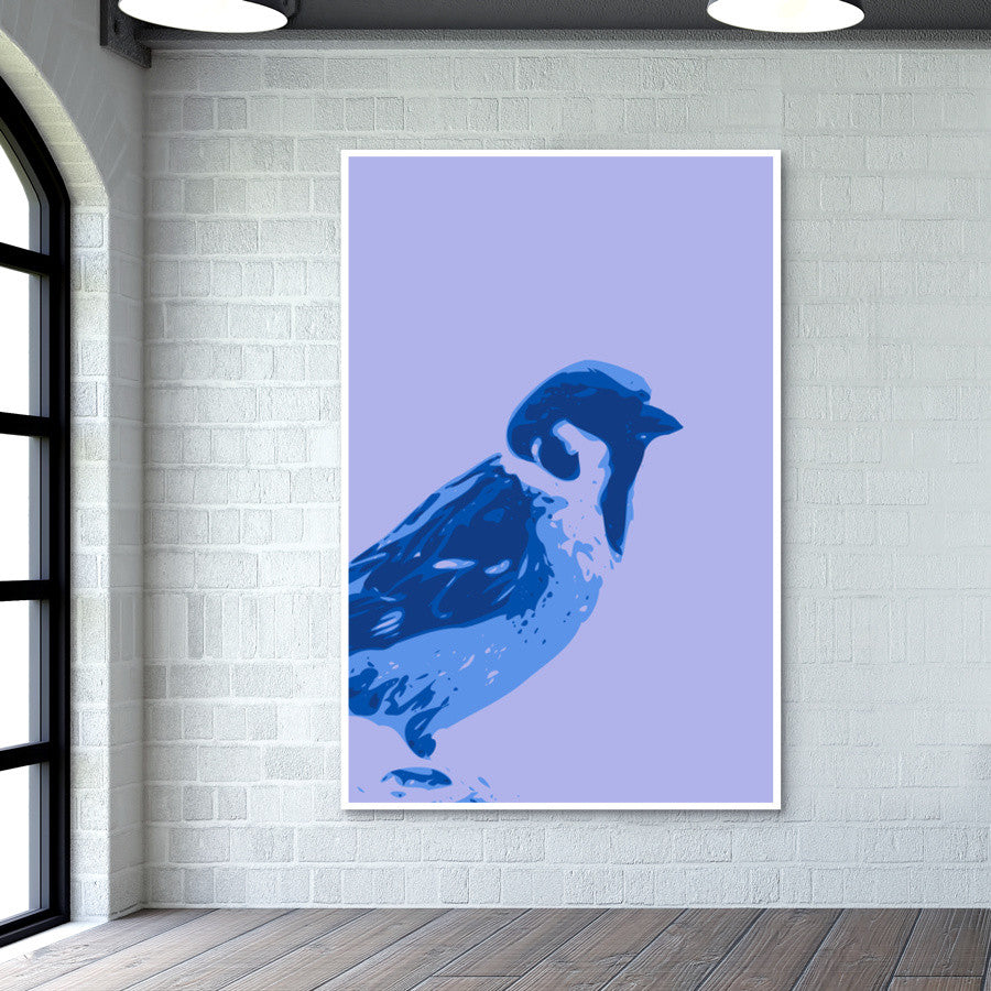 Abstract Sparrow blue Wall Art