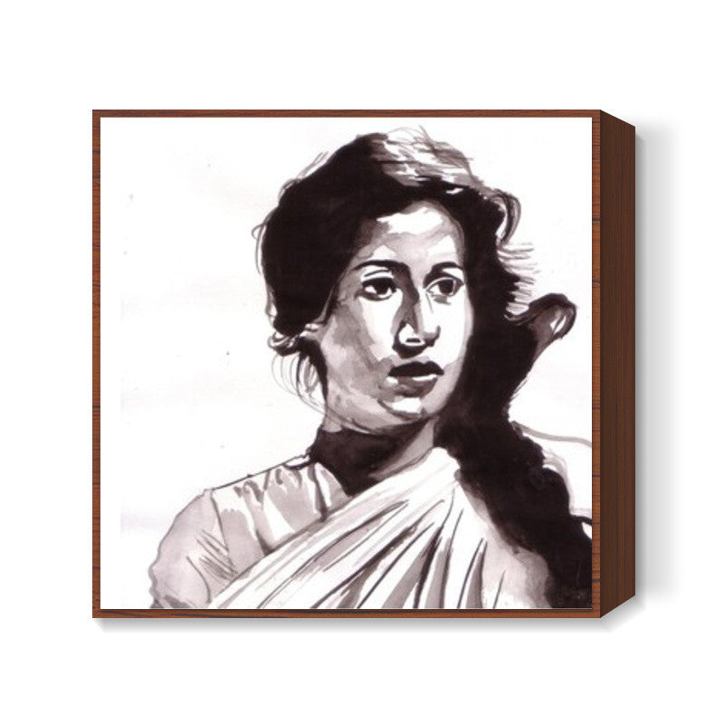 Madhubala enchants with her simplicity Square Art Prints