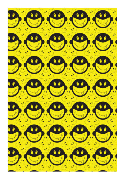Monkey Tongue Out On Black And Yellow Art PosterGully Specials