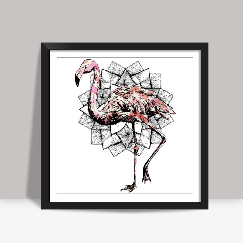 Flamingo Fractals Square Art | Lotta Farber