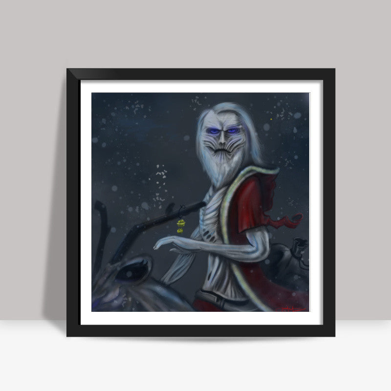 White Walker Santa Square Art Prints