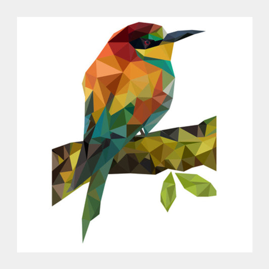 Square Art Prints, Poly Bird Square Art Prints