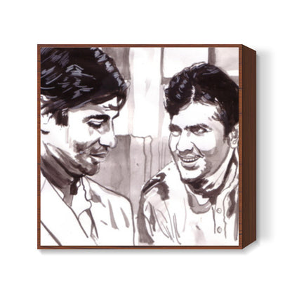 Superstars Amitabh Bachchan and Rajesh Khanna are Babumoshai and Anand in Hrishikesh Mukherjees classic Anand Square Art Prints