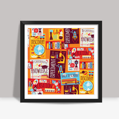 School Square Art Prints