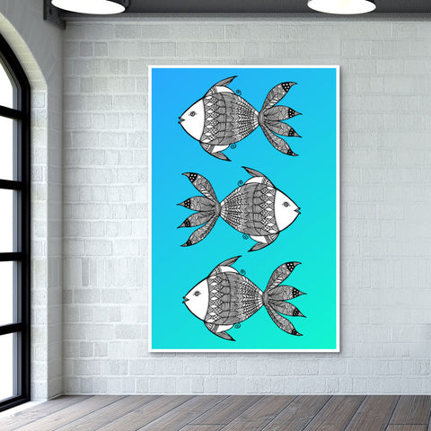 Fish Patterns Wall Art Buy High-Quality Posters and Framed Posters Online  - All in One Place – PosterGully