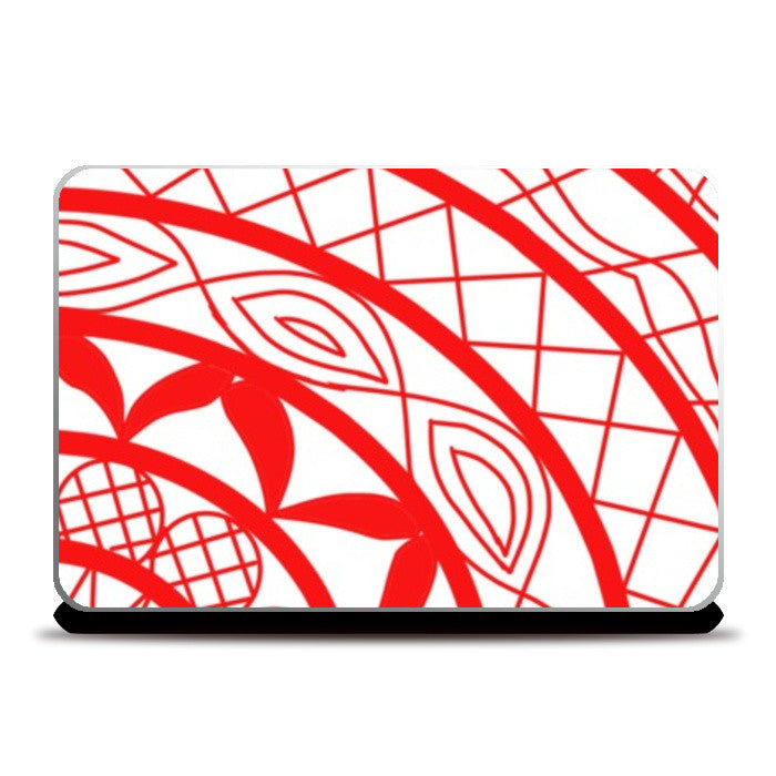 Laptop Skins, Red on White Laptop Skins