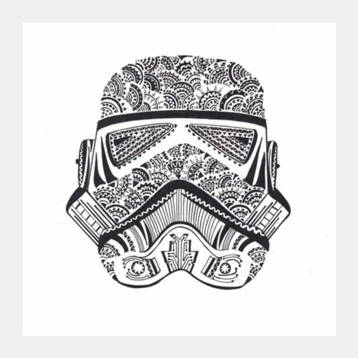 Doodle,black And White,storm Trooper Square Art Prints PosterGully Specials